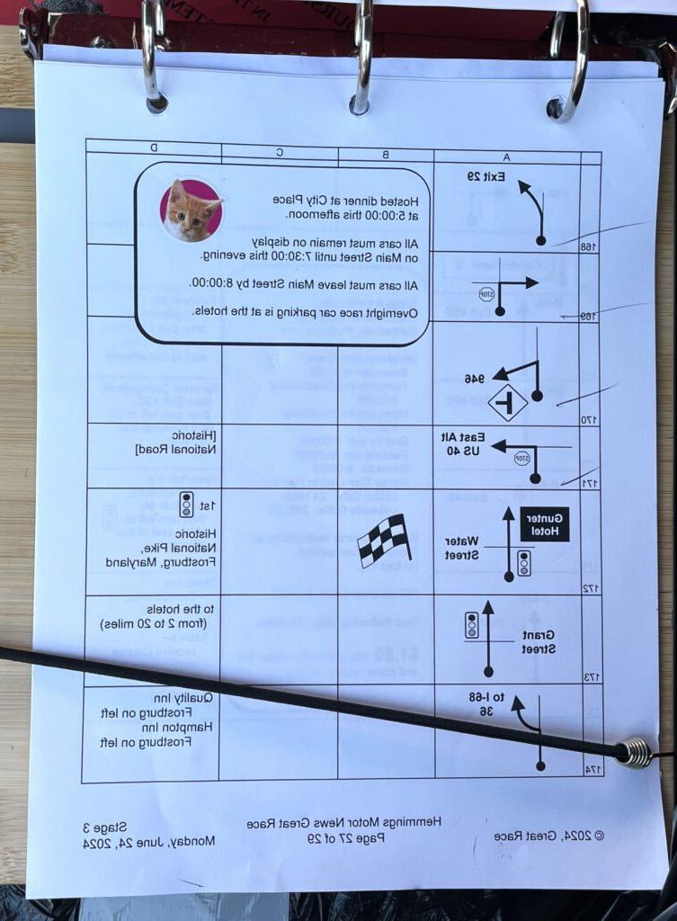 Typical race instructions